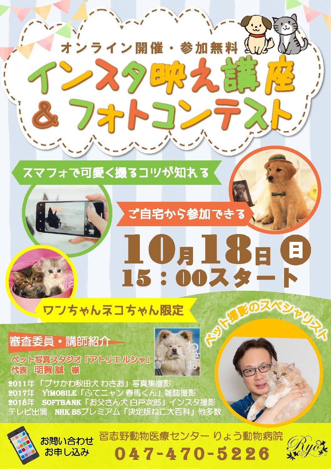 インスタ映え講座 フォトコンテストのお知らせ 習志野動物医療センター りょう動物病院 インスタ映え講座 フォトコンテストのお知らせ 習志野動物医療センター りょう動物病院